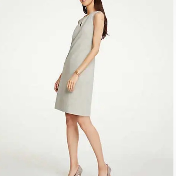 Ann Taylor Pearl Grey Melange Keyhole Shift Dress - Picture 3 of 5